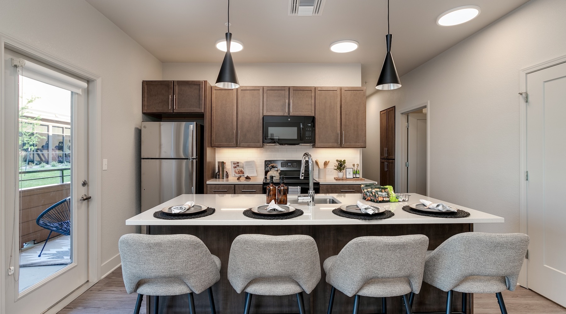 Well-lit kitchen with ample counter space