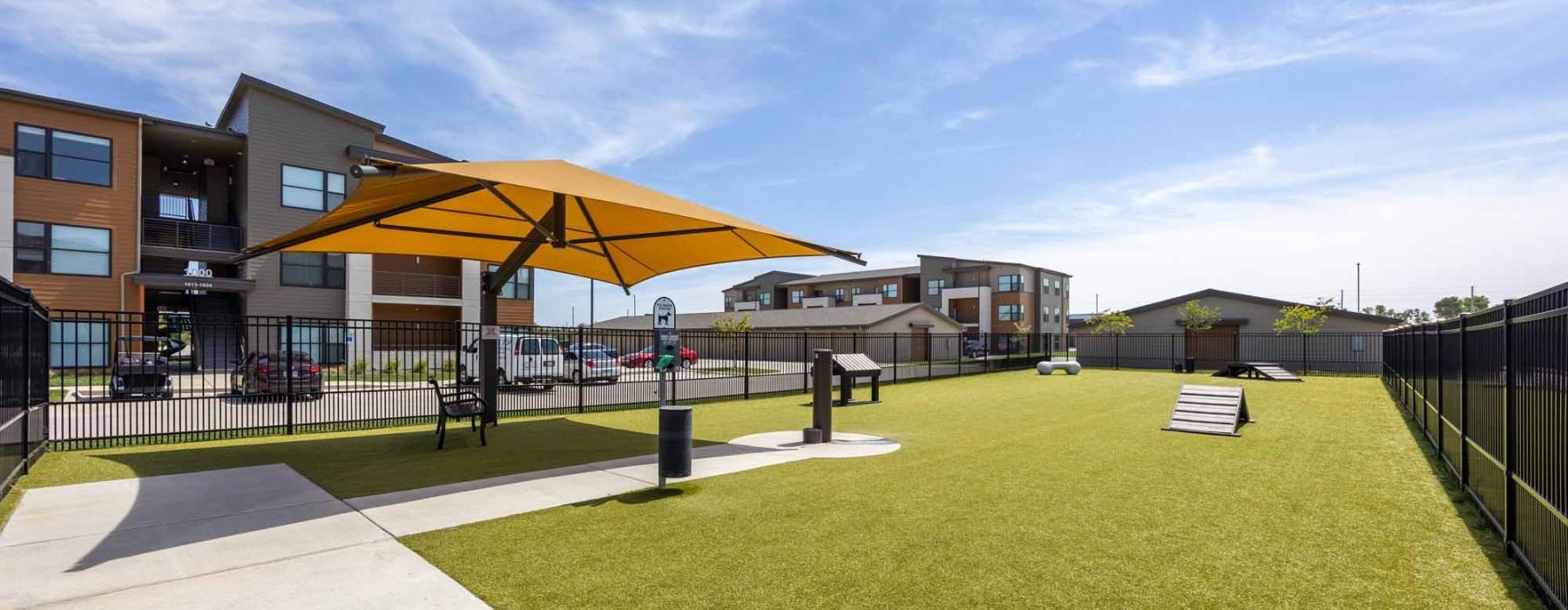 a building with a yellow umbrella