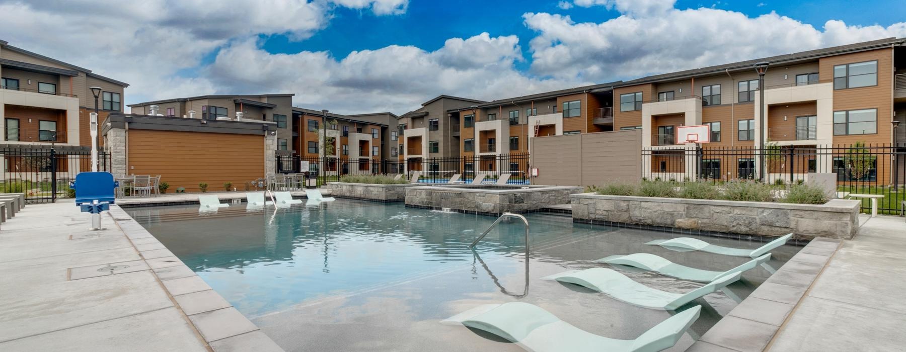 a pool in a backyard