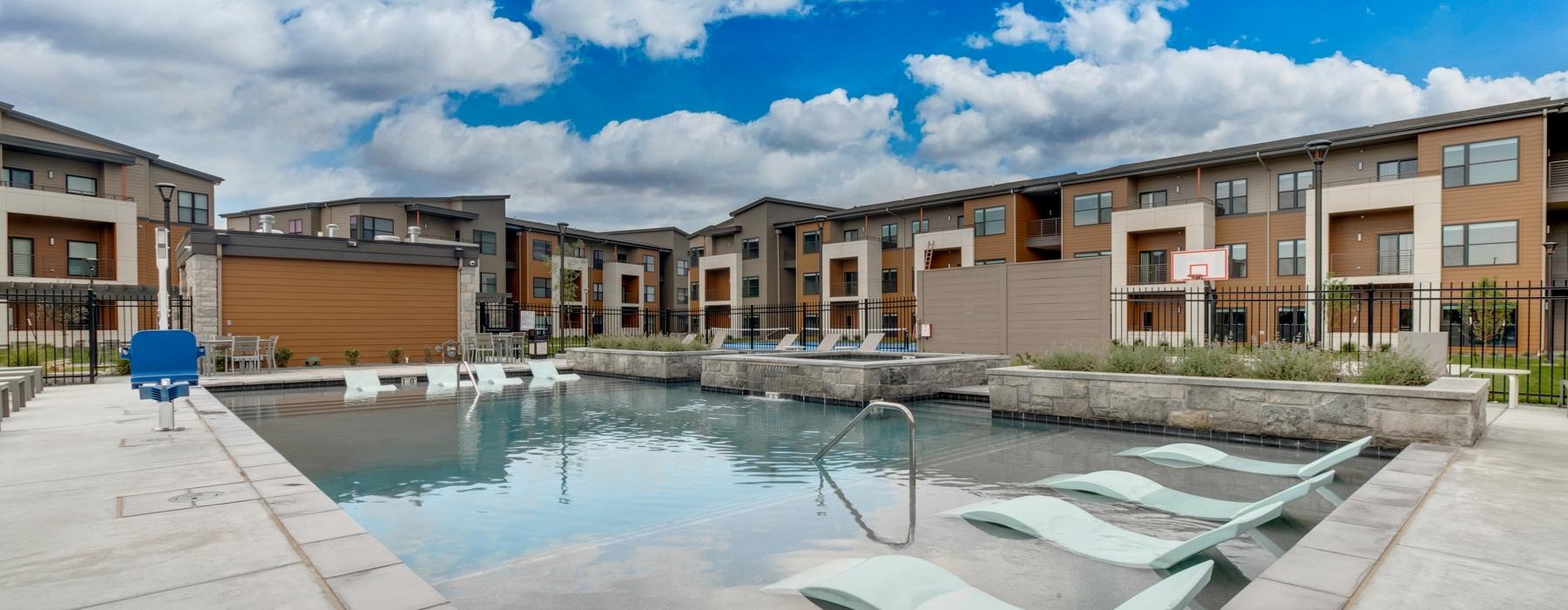 a pool in a backyard