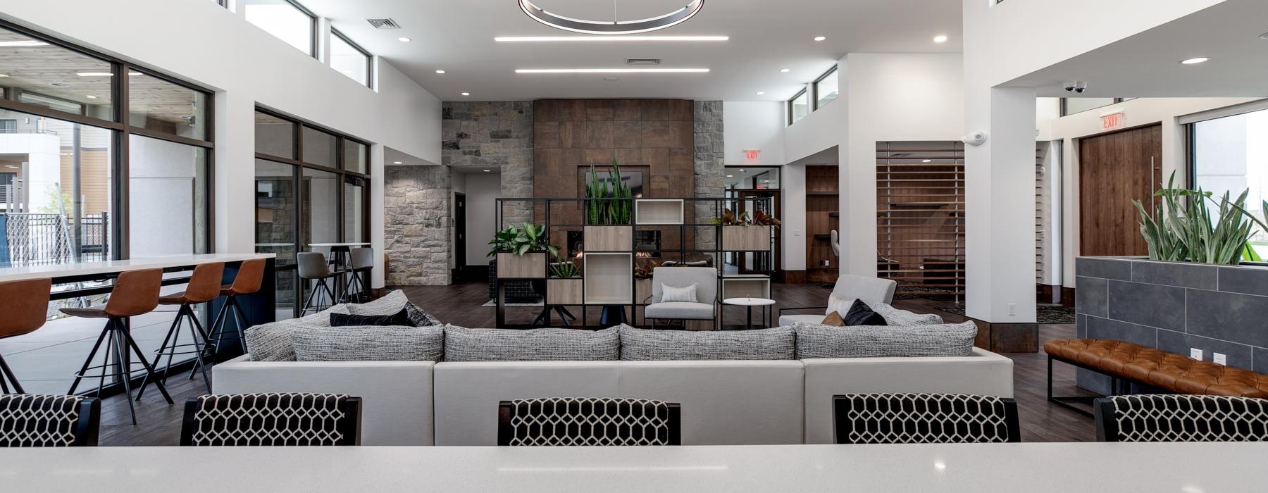 a room with tables and chairs